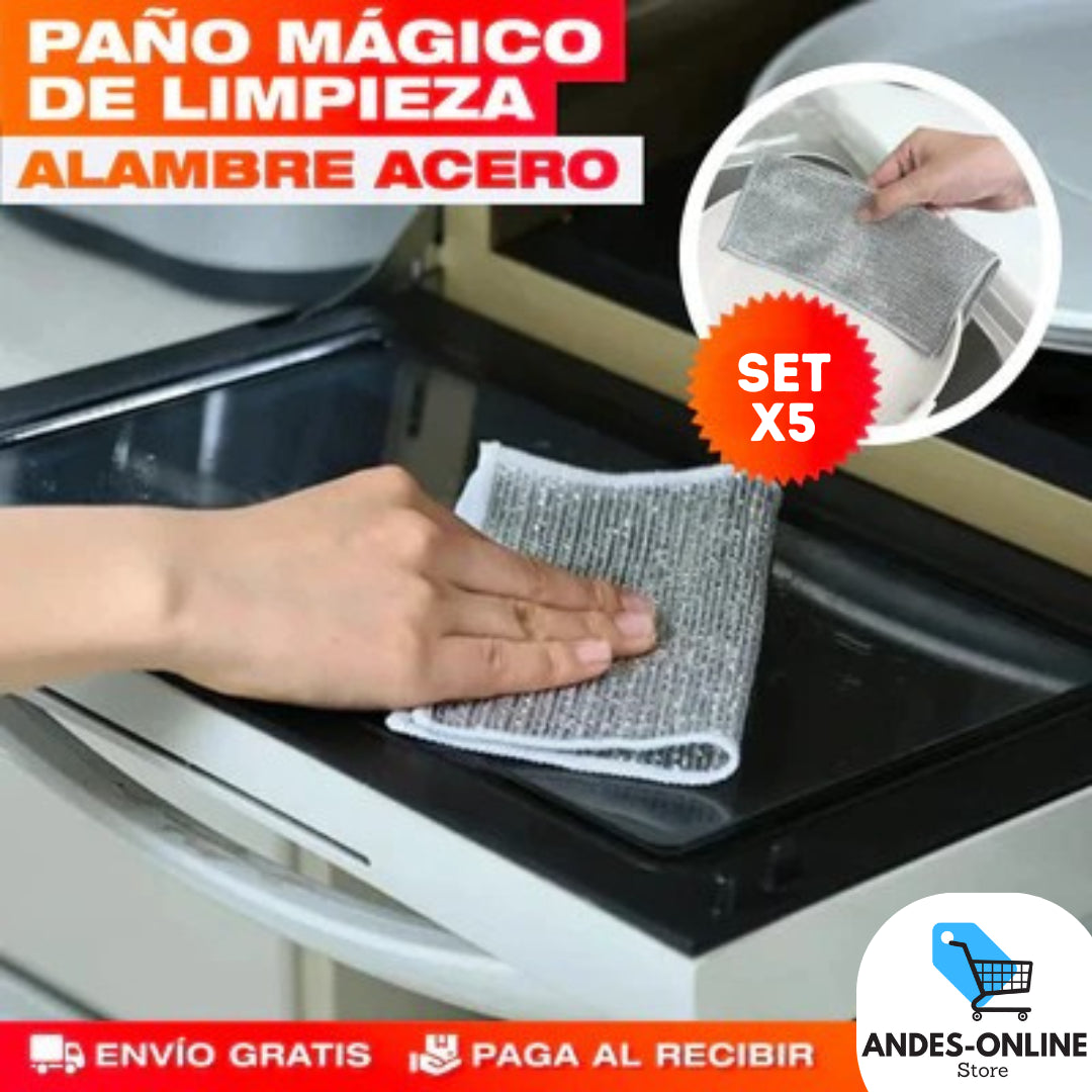 SET DE PAÑOS MÁGICOS CON ACERO INOXIDABLE PARA COCINA 🔥